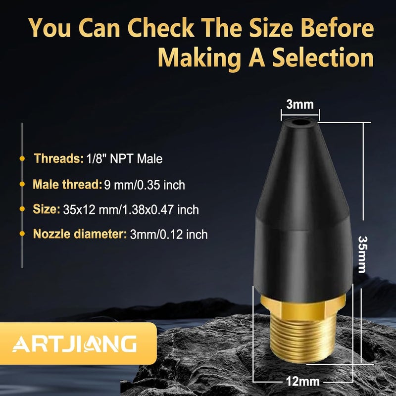 ARTJIANG 6PCS Black Rubber Air Tool For Air Nozzle Tip, Blow Gun Rubber Tip For Air Tool, Parts Air Nozzle For Air Blow Guns Tool For Air Tool Parts & Accessories Air Blow Guns Tool - Image 2
